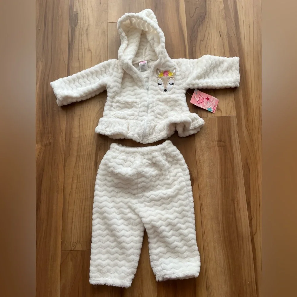 Cute Babe Baby Girl Sherpa Hoodie & Pants Set | 6–9M  NWT
